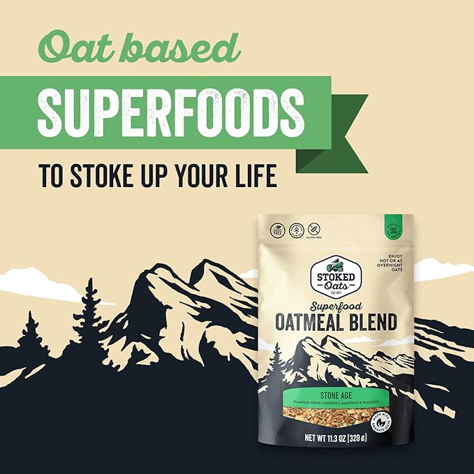 Stoked Oats Oatmeal Stone Age Blend 11.3 oz (Pack of 8)