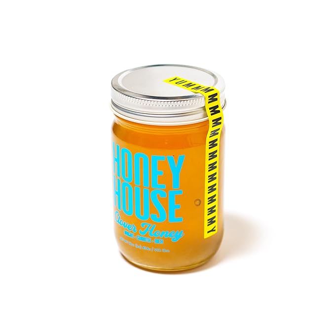Honey House Pure Raw Clover &amp Smooth Creamed Combo | 100% Natural Unfiltered Additive-Free | Premium American Bee Farm | Perfect for Cooking Spreading &amp Sweetening | 2-pack