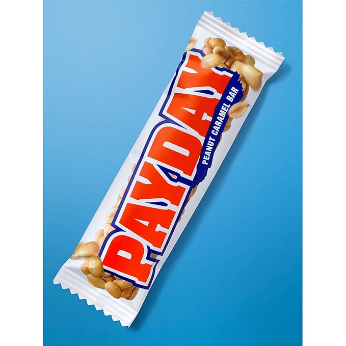 Candykrave Payeday Peanut Caramel Candy Bars - 2LB (40+ Pieces) Bulk Individually Wrapped Halloween Paydayes bar candies Delicious bulk candy for Easter Halloween &amp All Occasions