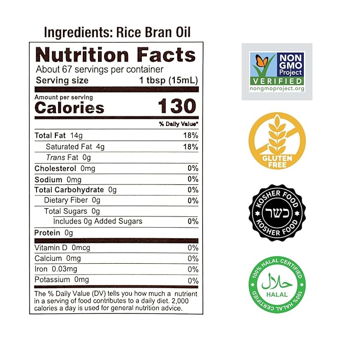 Gamma One Pure Rice Bran Oil 100% (0.5 L) $ 12Count