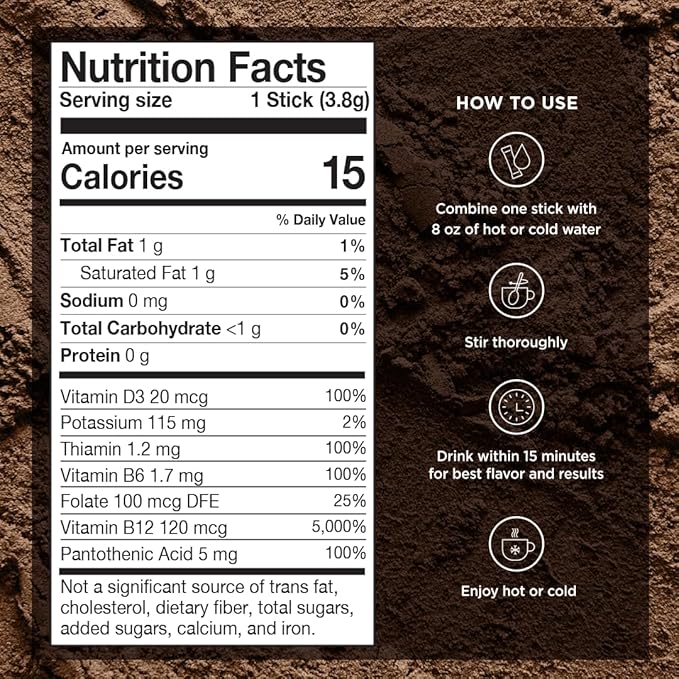 VitaCup Genius Instant Coffee Packets Increase Energy &amp Focus Keto Coffee Serve Hot or Cold Brew MCT Oil Turmeric B Vitamins D3 Bold &amp Smooth100% Arabica Coffee in Single Serve Sticks