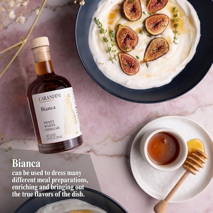 Carandini Emilio Silver Balsamic Vinegar of Modena PGI &amp Bianca Sweet White Vinegar Combo Set Premium Italian Vinegars Perfect for Mother's Day Gift | Made in Italy - 8.45 fl oz (2 Bottles)
