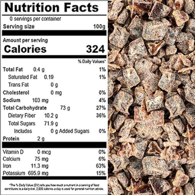 Presto Sales Chopped Dates 80 oz. | Rich Meaty Thick Flesh 3/8’’ diced | Called The King Of Dates Sweet Nutritious Healthy Diced Dates Snack Vegan | Resealable 5 lbs bag