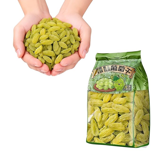 Premium 500g Green Raisins - Ready-to-Eat Soft &amp Juicy Dried Fruit Snack No Washing Needed Perfect For Baking Oatmeal &amp Yogurt Toppings