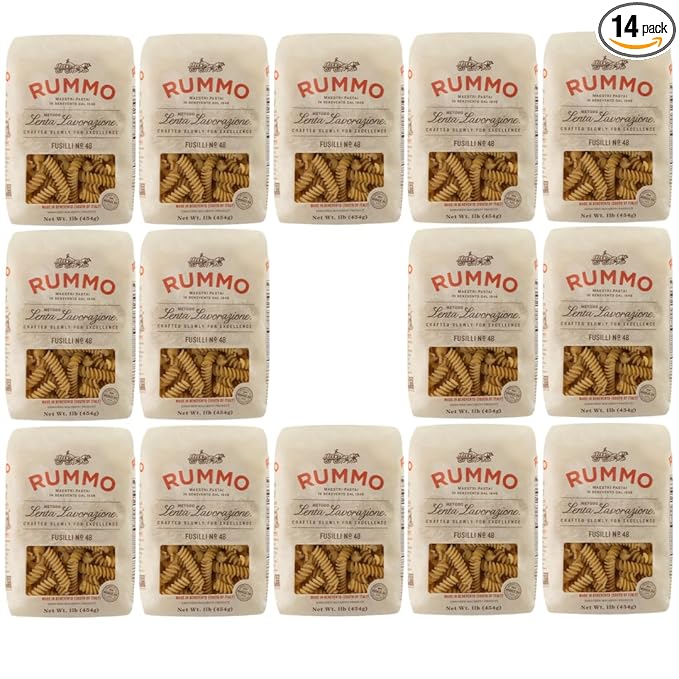 Rummo Fusilli Pasta No. 48 1 lb (Pack of 14) – Non-GMO Parve Premium Italian Dry Pasta