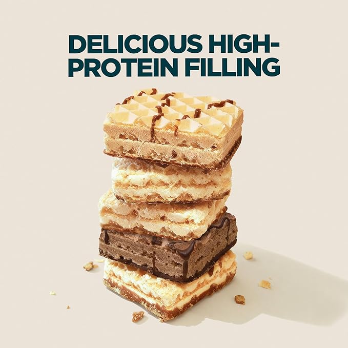 Myprotein Protein Bars Crispy Protein Wafers 15g High Protein Snacks Box of 10 Chocolate Hazelnut Wafers Packs Milk &amp Whey Protein Isolate Light &amp Crunchy