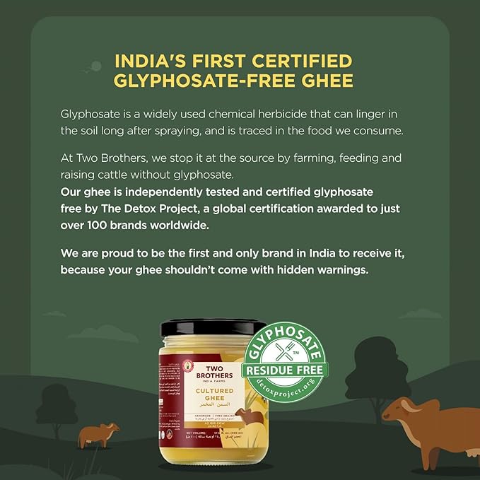 A2 Ghee Butter Grass Fed from Gir Cow | Gut Friendly | Healthy Butter Alternative | Non-GMO Lactose-Free Keto Friendly – 16 Oz from Two Brothers India Farms