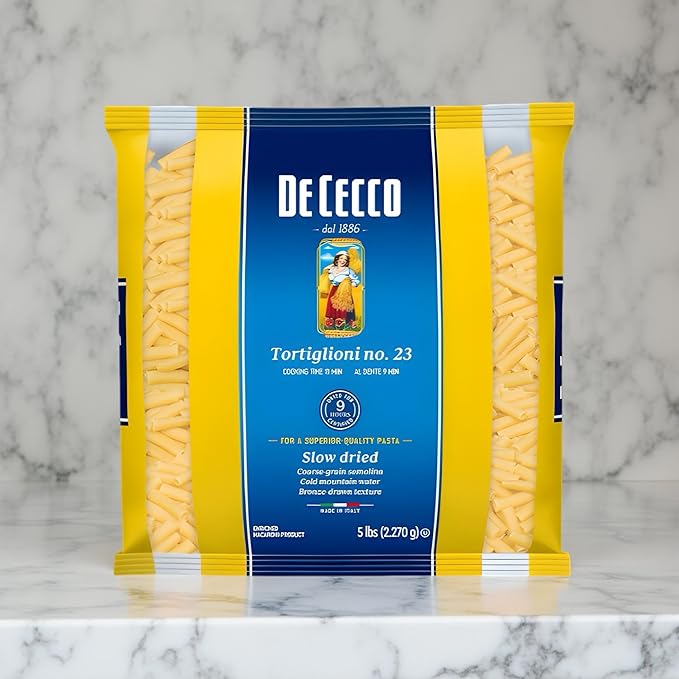 De Cecco Semolina Pasta Tortiglioni No.23 5 Pound (Pack of 4)