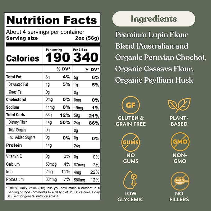 Chef’s Kiss Protein Strozzapreti | 24g Protein High Fiber | Gluten Free Plant-Based Lower Carb Pasta Made from Lupins | No Fillers No Gums | Nutrient Dense High Protein | Non GMO | 3-pack (8 oz)
