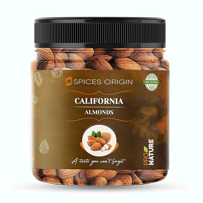 Spices Origin 100% Natural Premium Fresh Californian Almonds | Badam Giri | 250g_Packing May Vary
