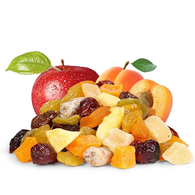Dried Mixed Fruit Dices Medley - by Its Delish 5 lbs Bulk Bag | Healthy Snacks for Adults Kids &amp Pets | Fresh Cut Snack Mix Dry Fruit and Berries Trail Mix without Nuts | Gluten Free Vegan Kos