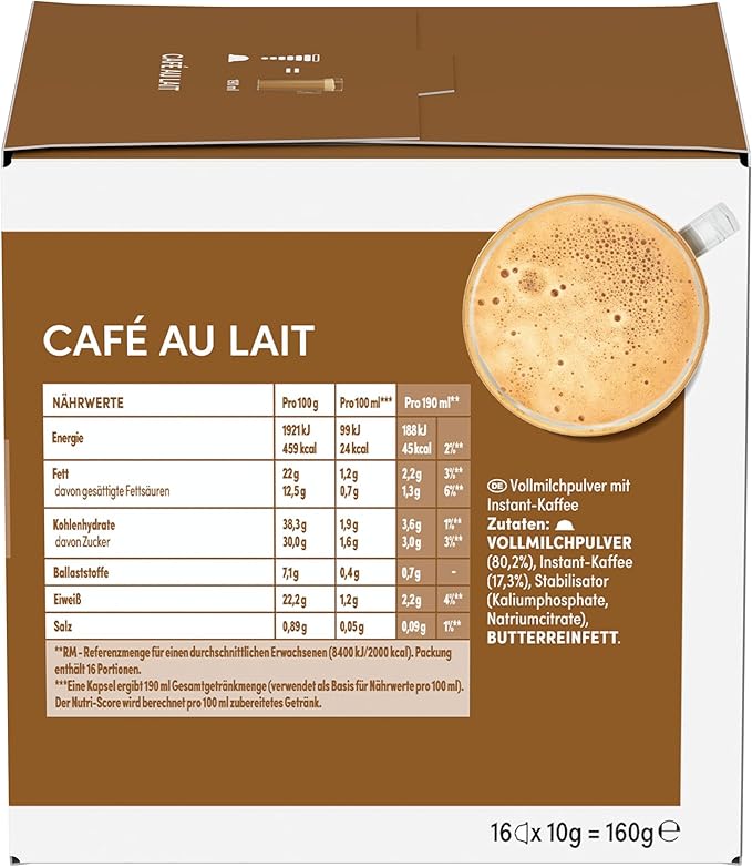 Nescafé Dolce Gusto Café au lait Pack of 6 6 x 16 Capsules