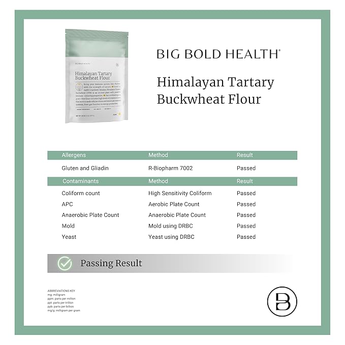 BIG BOLD HEALTH Organic Himalayan Tartary Buckwheat Flour - Gluten Free | Rich in Polyphenols &amp Antioxidants | 100% USDA Organic Grain-Free Flour | Non-GMO | USA Grown (2lb)