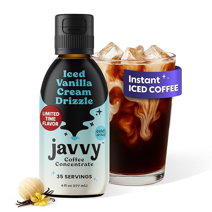 Coffee Concentrate - Limited Release Flavors - Cold Brew Coffee Perfect for Hot or Iced Instant Coffees Hot Drinks Cold Brew Concentrate 35 Servings - Iced Vanilla Cream Drizzle