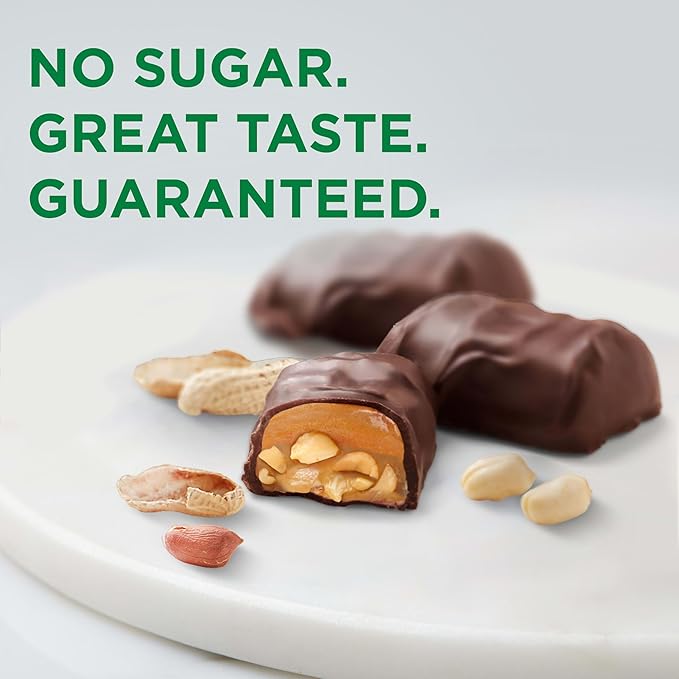 RUSSELL STOVER Sugar Free Peanut Caramel &amp Nougat Chocolate Candy 2.4 oz. bag (Pack of 10)