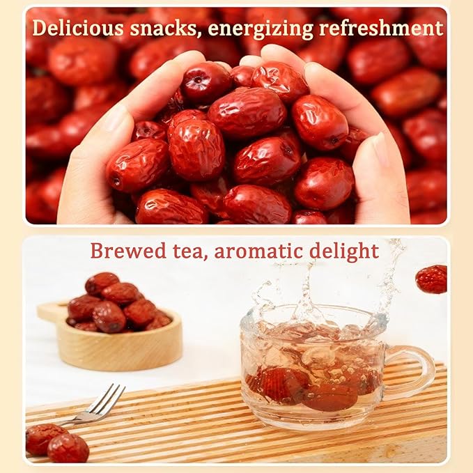 DGYLHBJ Jujube Dates 2.2LB/1000g Chinese Red Date Selected Dried Jujubes for Tea Baking Cooking Chewy Snacks Without Additives 红枣 (Small Date-2.2LB)