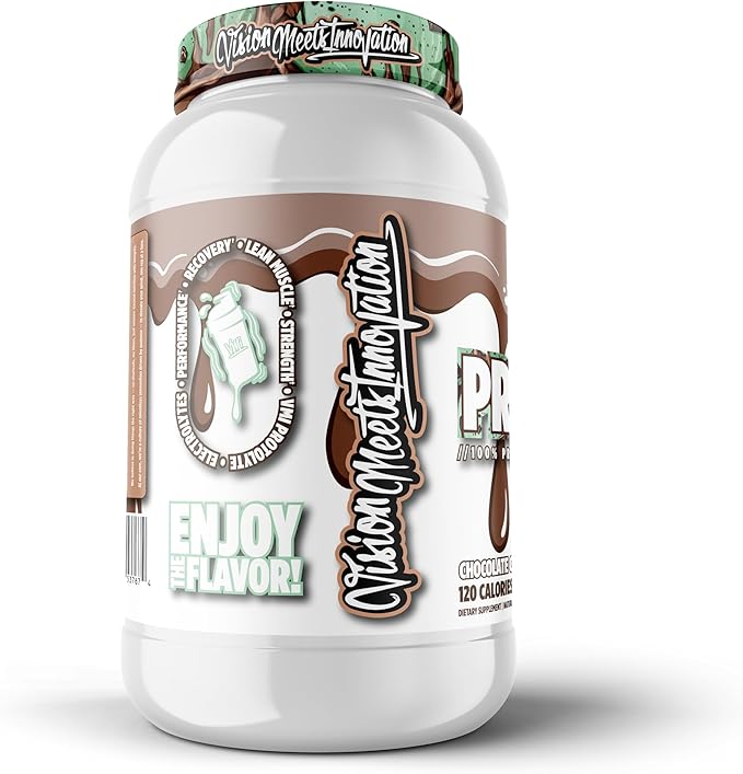 VMI Sports Protolyte 100% Whey Protein Isolate | Electrolytes Plus Enzymes | 22-25 Grams per Serving | Lactose and Gluten Free Low Fat Carbs &amp Sugar (1.63 lb Mint Chocolate Chip)