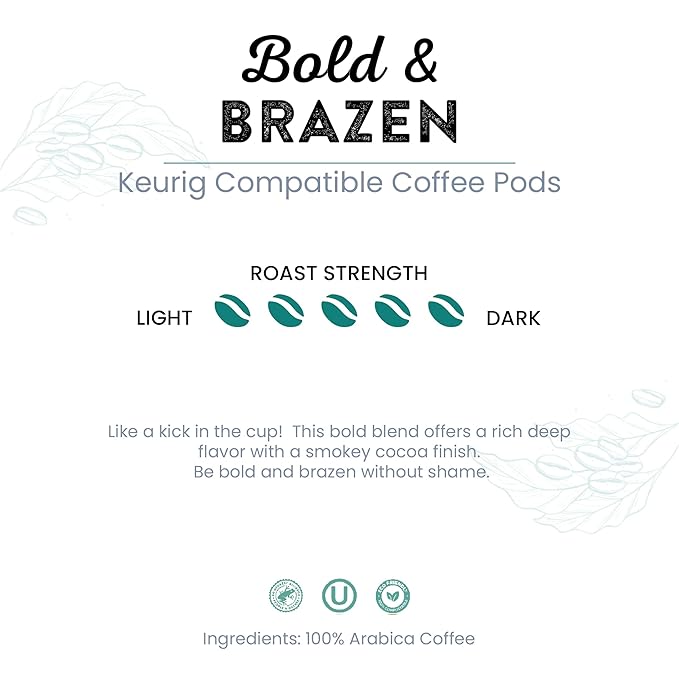 Tayst Coffee Pods Bold &amp Brazen Dark Roast K Cups Compatible with Keurig Coffee Maker Sustainable Single Serve Pack of 30