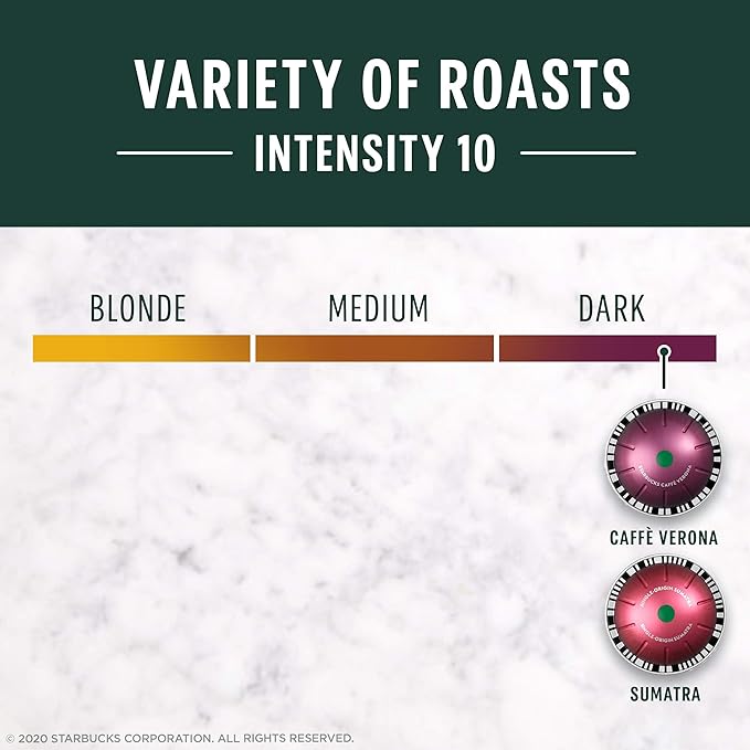 Starbucks by Nespresso Vertuo Dark Roast Variety Pack Coffee 32-count Coffee Pods Brews 7.8 oz.