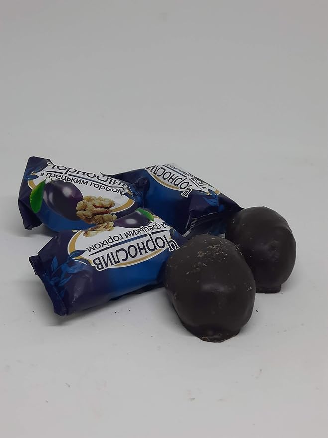 Candied Glazed Plums with Walnut in Dark Chocolate 4.4 LB / 2 kg