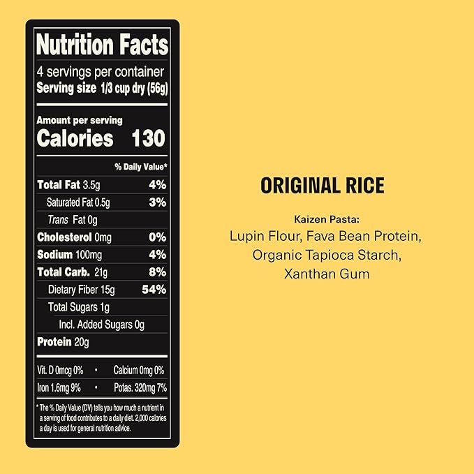 Kaizen Low Carb Keto Rice Variety Pack - High Protein (20g) Keto Friendly Gluten-Free Plant-Based Made with High Fiber Lupin Flour - 8 ounces (Pack of 3)