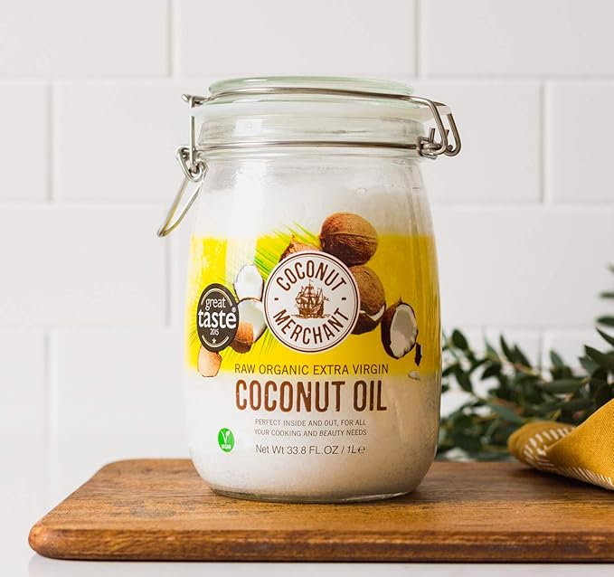 Coconut Merchant Extra Virgin Organic Raw Coconut Oil (35 Oz Infinity Jar / 1L) | For Hair Skin &amp Cooking