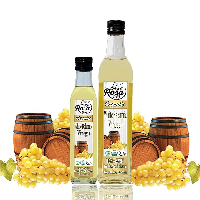 De La Rosa Organic White Balsamic Vinegar Kosher for Passover Vegan &amp Gluten-Free Great for Salad Dressing Marinades Organic Balsamic Vinegar 16.9 Oz (Pack of 2)