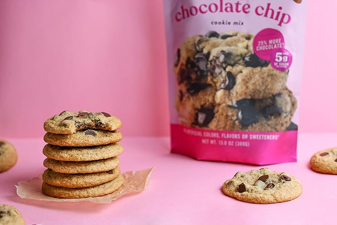 Miss Jones Baking Gluten-Free Chocolate Chip Cookie Mix - More Chocolate Chips 50% Lower Sugar Naturally Sweetened Desserts &amp Treats 13 Ounce (Pack of 6)
