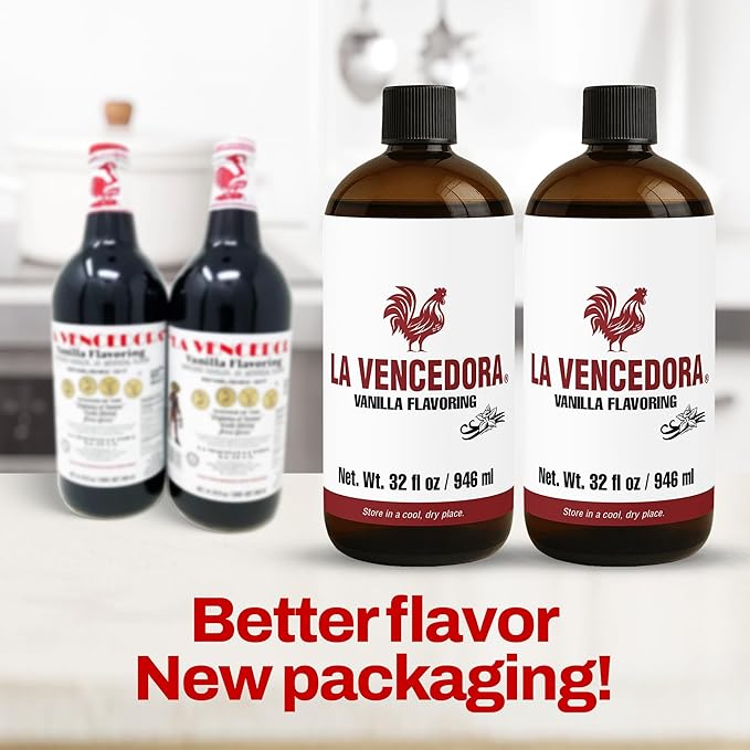 La Vencedora Mexican Vanilla – Large 32oz Bottles (Pack of 2) – Traditional Vanilla Flavoring for Baking Cooking &amp Desserts – Made in Mexico