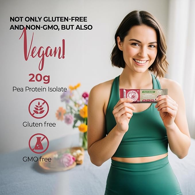 Daryl's Bars Vegan Line Cherry Cheescake On the Go Protein Bars Gluten Free Vegan Protein Snack Meal Replacement Pack of 2