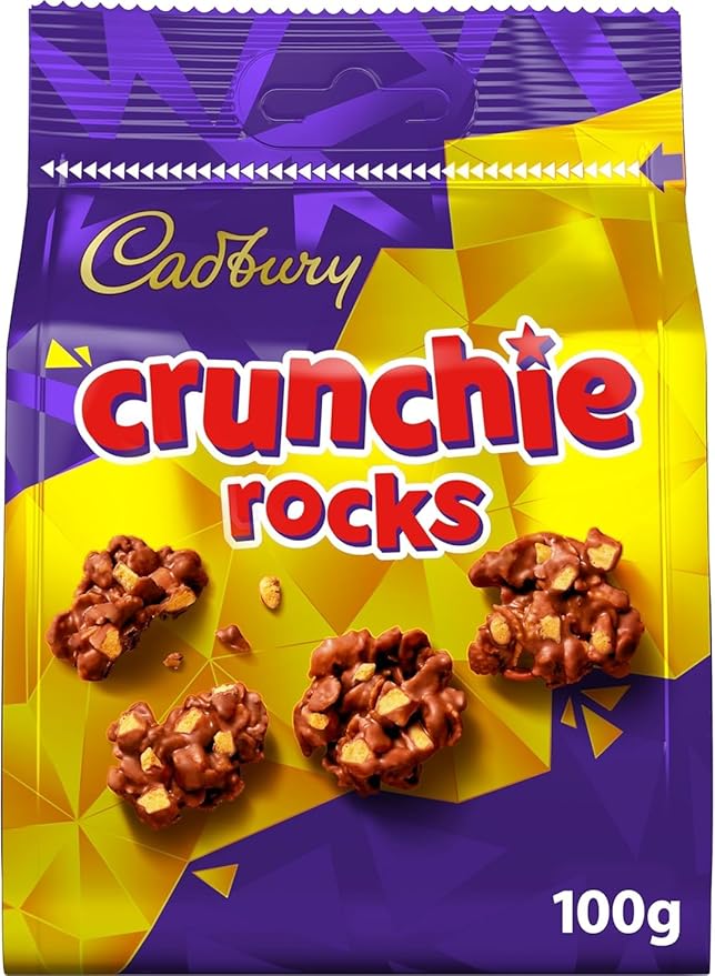 Cadbury Crunchie Rocks Chocolate Bag 100g (Pack of 3)