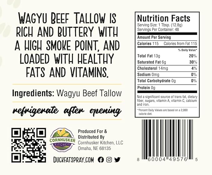 Cornhusker Kitchen Premium Rendered Tub 1.5lbs (Wagyu Beef)