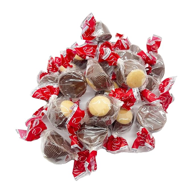 Ohio Made Waggoner Chocolate Buckeyes Milk Chocolate &amp Peanut Butter Candy Bulk (Milk Chocolate 2 lb. Bulk Bag)