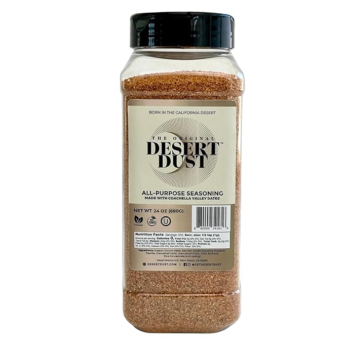 Desert Dust All-Purpose Seasoning – Smoky Earthy &amp Sweet with Organic Date Sugar | Versatile Rub for Steak Chicken Fish Veggies &amp More | Gourmet BBQ &amp Grilling Spice Blend (24oz Origi