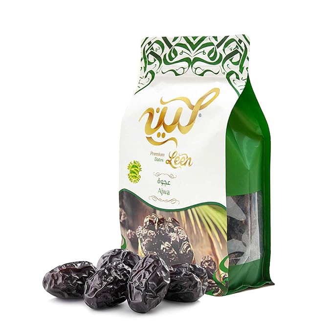 Leen Premium Ajwa Dates –Resealable Zipper Pouch | Fresh Authentic Ajwa from Al-Madinah Al-Munawarah | Natural Soft &amp Rich Flavor | Premium Saudi Dates (400 g)