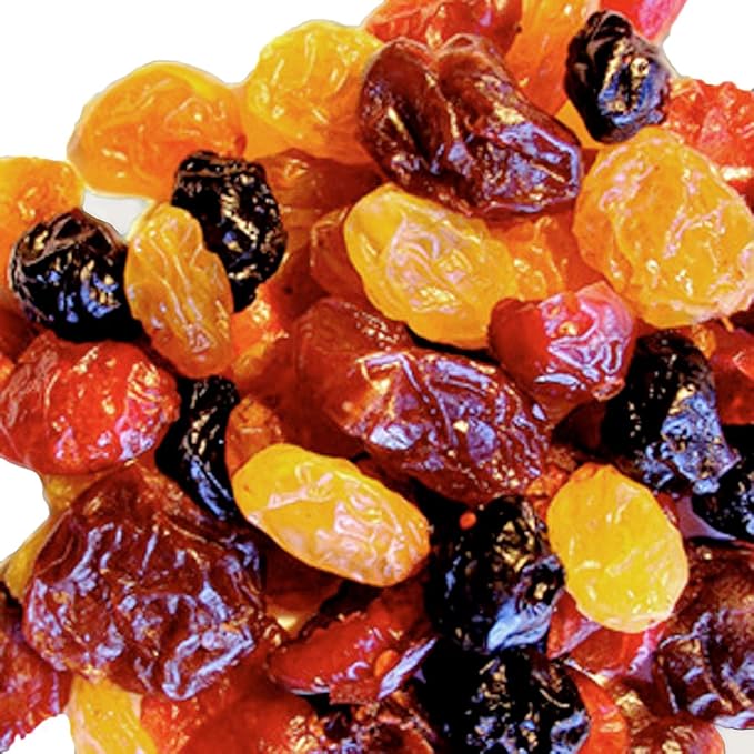 Traina Foods Dried Cherry Berry Golden Blend 5 lb Organic Kosher Certified Gourmet Sun-Dried Fruit Mix with Cranberries Raisins Cherries Blueberries for Snacking and Baking
