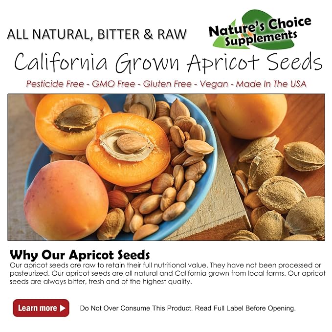 Apricot Seeds California Grown Bitter Raw 100% All Natural From Organic Farms 1 LB