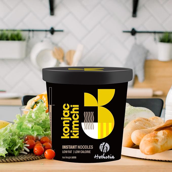 Hethstia Konjac Noodles Kimchi Soup– 6-Pack Shirataki Angel Hair Pasta Low Carb Instant Asian Konjac Ramen Kimchi Broth Low GI Gluten-Free Low Fat Low Calorie Healthy &amp Holiday Food Gift