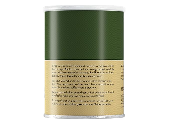 Cafe Altura Ground Organic Coffee French Roast 12 oz Can (Pack of 3)
