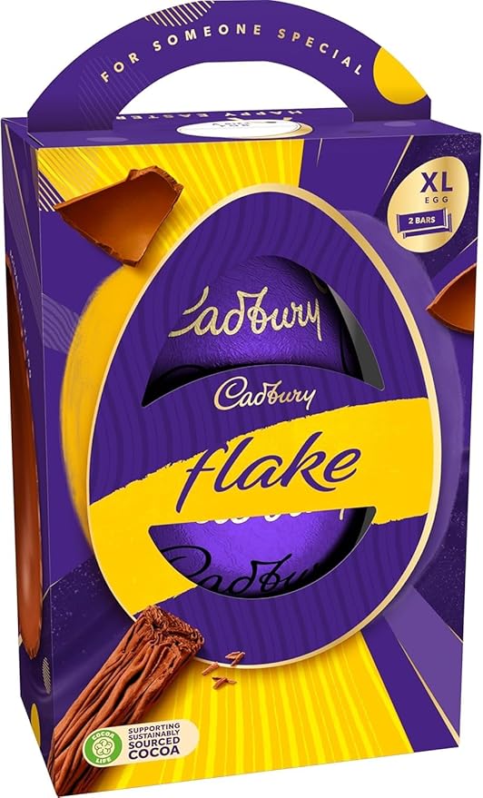 Cadbury Dairy Milk Flake Chocolate Easter Egg Includes 1 Extra Large Chocolate Shell and 2 Flake Bars Gift for Easter 226 g