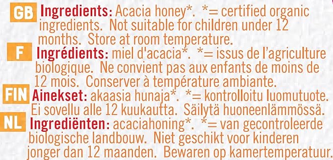 Raw Health Organic Squeezy Romanian Acacia Honey 350 g (Pack of 2)