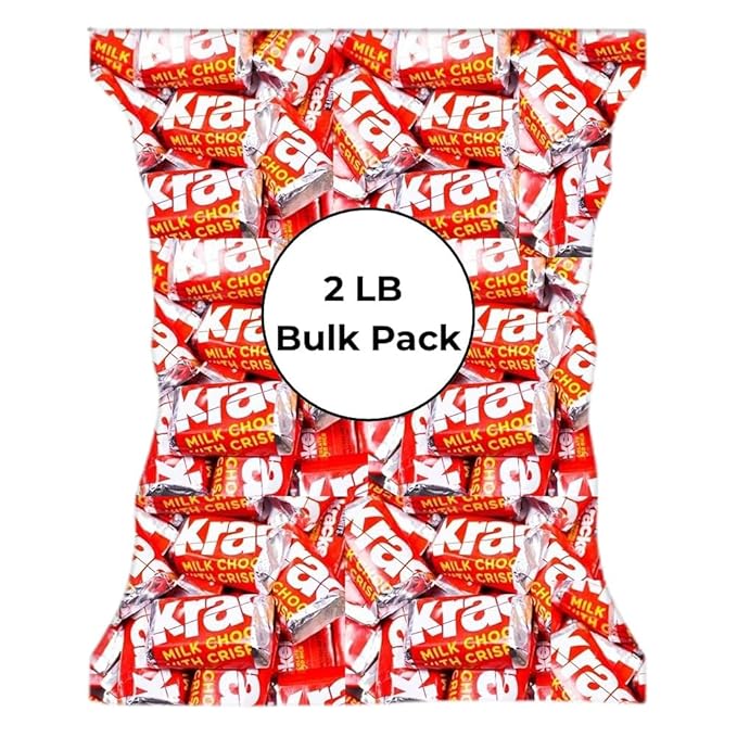 Candykrave Heersheyes Krackel Chocolate Candy 2lb Bag - Bulk Individually wrapped Chocolate Bars candy Bulk chocolates Candy for Easter Snacking Pinata Celebrations Gifting &amp More!
