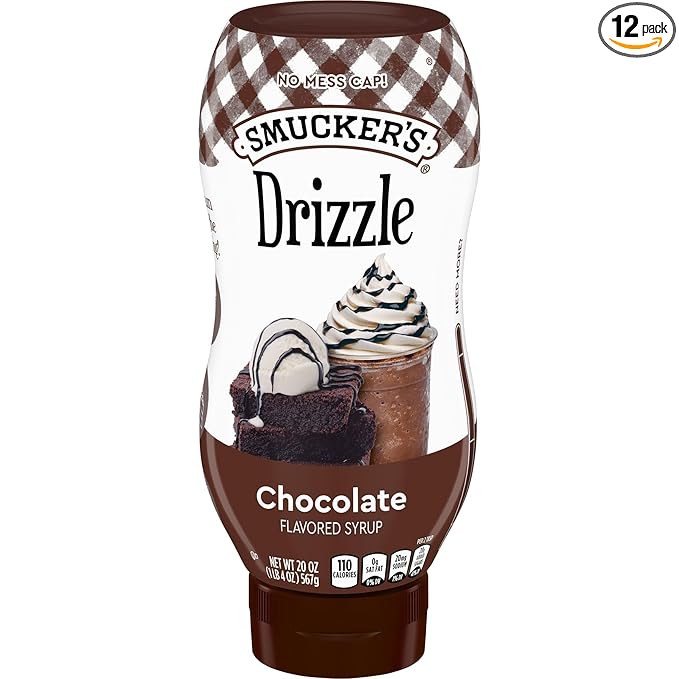 Smucker’s Drizzle Chocolate Flavored Syrup 20 Oz. Squeeze Bottles (Pack of 12)