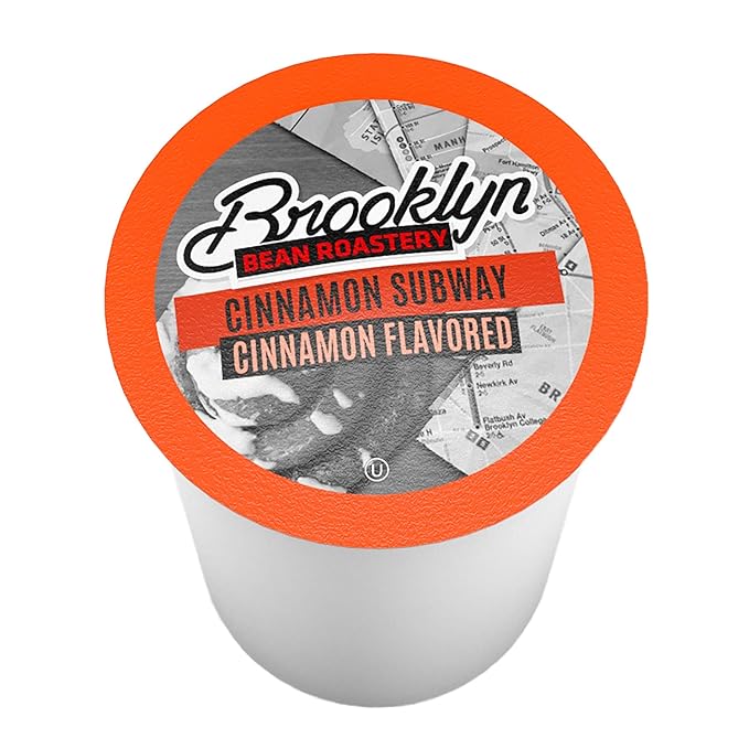 Brooklyn Beans Flavored Coffee Pods Compatible with K Cup Brewers Including 2.0 Cinnamon Subway 24 Count