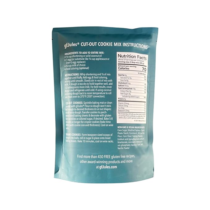 gfJules Certified Gluten Free Original &amp Cut Out Cookie Baking Mix | No Grit Non-GMO Vegan Kosher &amp Top 9 Allergen Free | Alternative to Regular Cookie Mixes