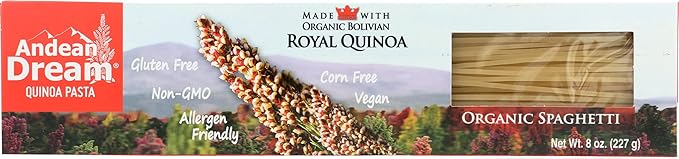 Andean Dream Quinoa Spaghetti Pasta Gluten Free Vegan 8 Ounce (Pack of 12)