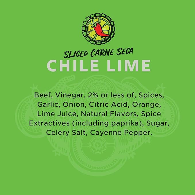 Vacadillos Beef Jerky Snack Packs Carne Seca Chile Lime 3-Pack