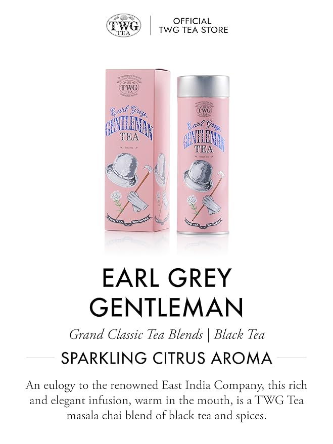 TWG Tea | Earl Grey Gentleman | Black Tea | Bergarmot &amp Rose | Haute Couture Tin 100g | Gift Set
