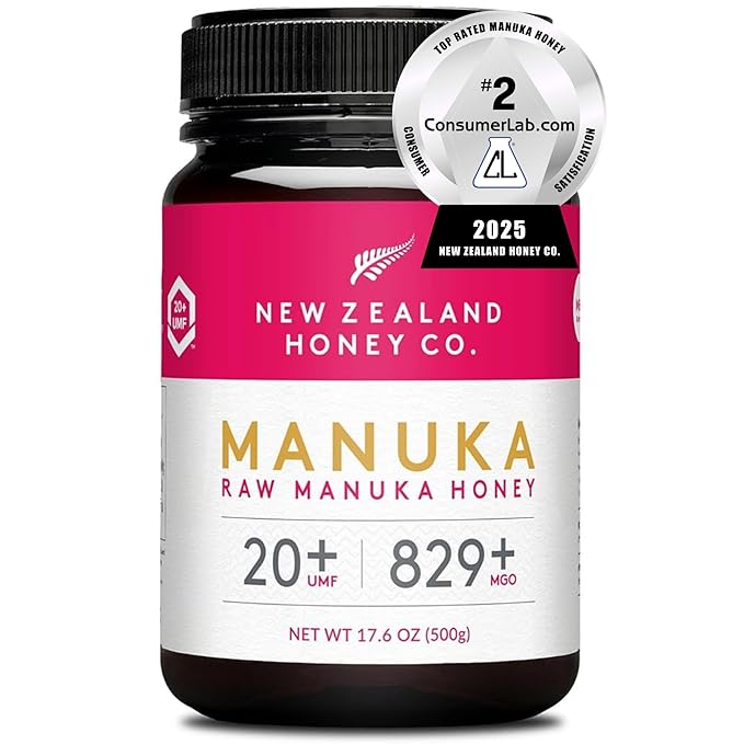 New Zealand Honey Co. Raw Manuka Honey UMF 20+ / MGO 829+ | UMF Certified | 17.6oz | Pure Raw Honey