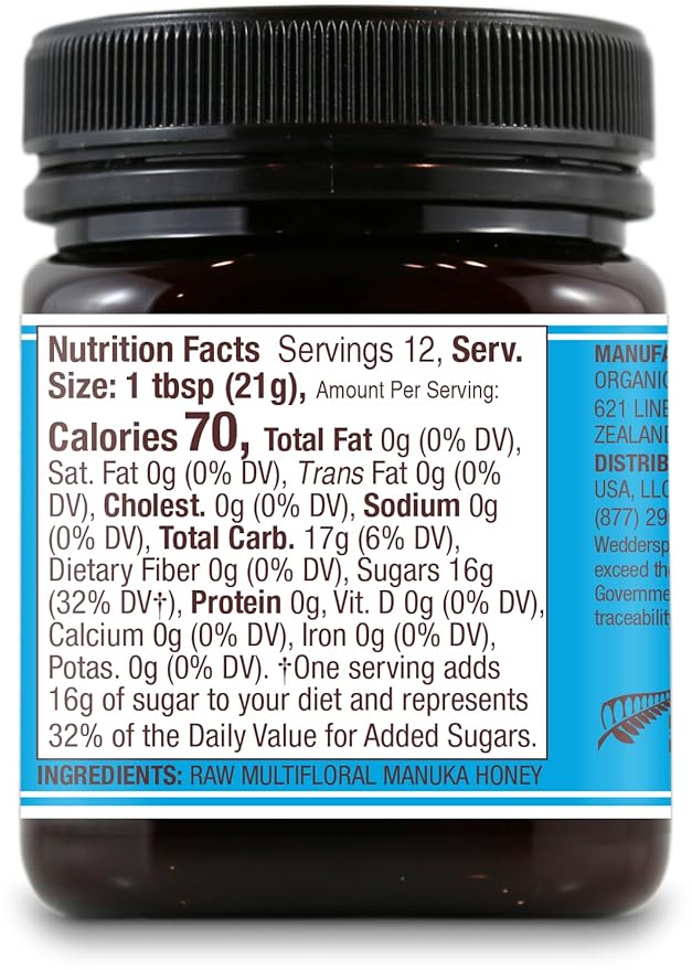 Wedderspoon Raw Premium Manuka Honey KFactor 12 8.8 Oz Unpasteurized Genuine New Zealand Honey Non-GMO Superfood Traceable from Our Hives to Your Home